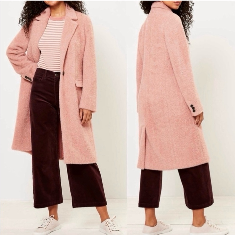 Loft Pink Herringbone Coat brand new